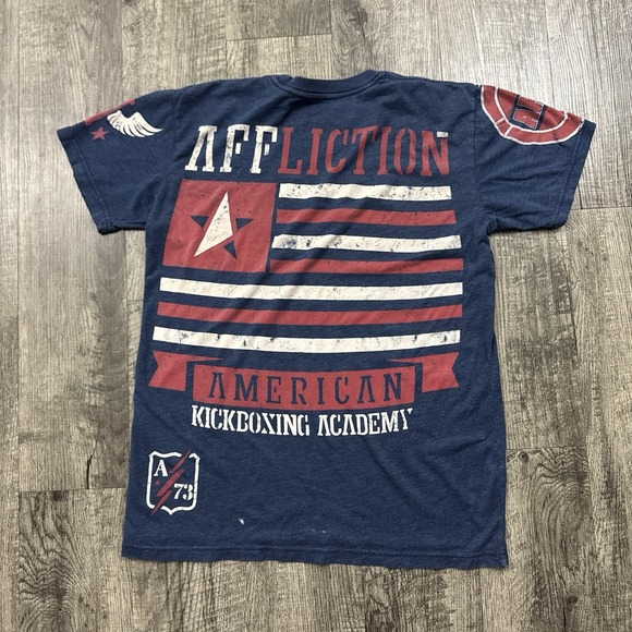 Affliction Kickboxing Academy Grunge Skater T Shirt Small - Picture 2 of 7